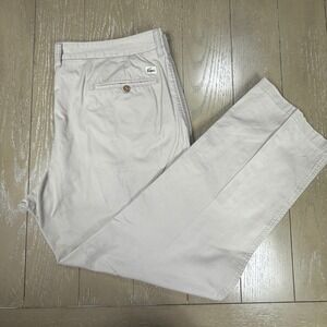 Lacoste Chino Pants Mens 38 Beige Cotton Straight Leg Vintage Casual
